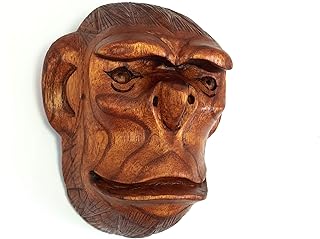 g6 系列木制手工雕刻墙壁面具猴子脸雕塑挂雕像手工艺术乡村装饰家居